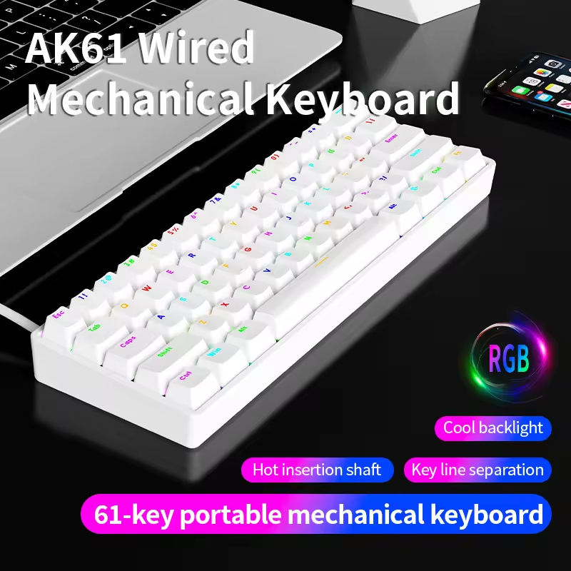 AK61 Keys Hot-swappable Mechanical Keyboard