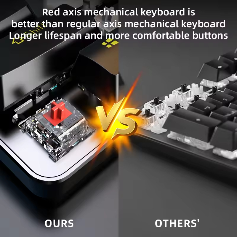 107 Keys Aluminum Mechanical Keyboard with Knob Rainbow Backlit Anti-Ghosting