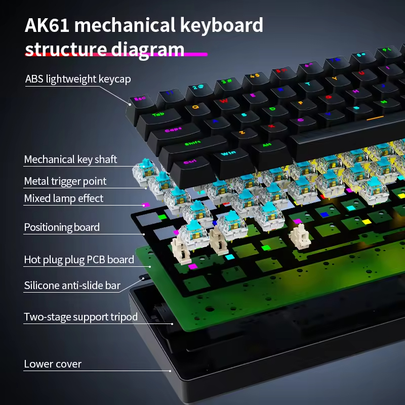 AK61 Keys Hot-swappable Mechanical Keyboard