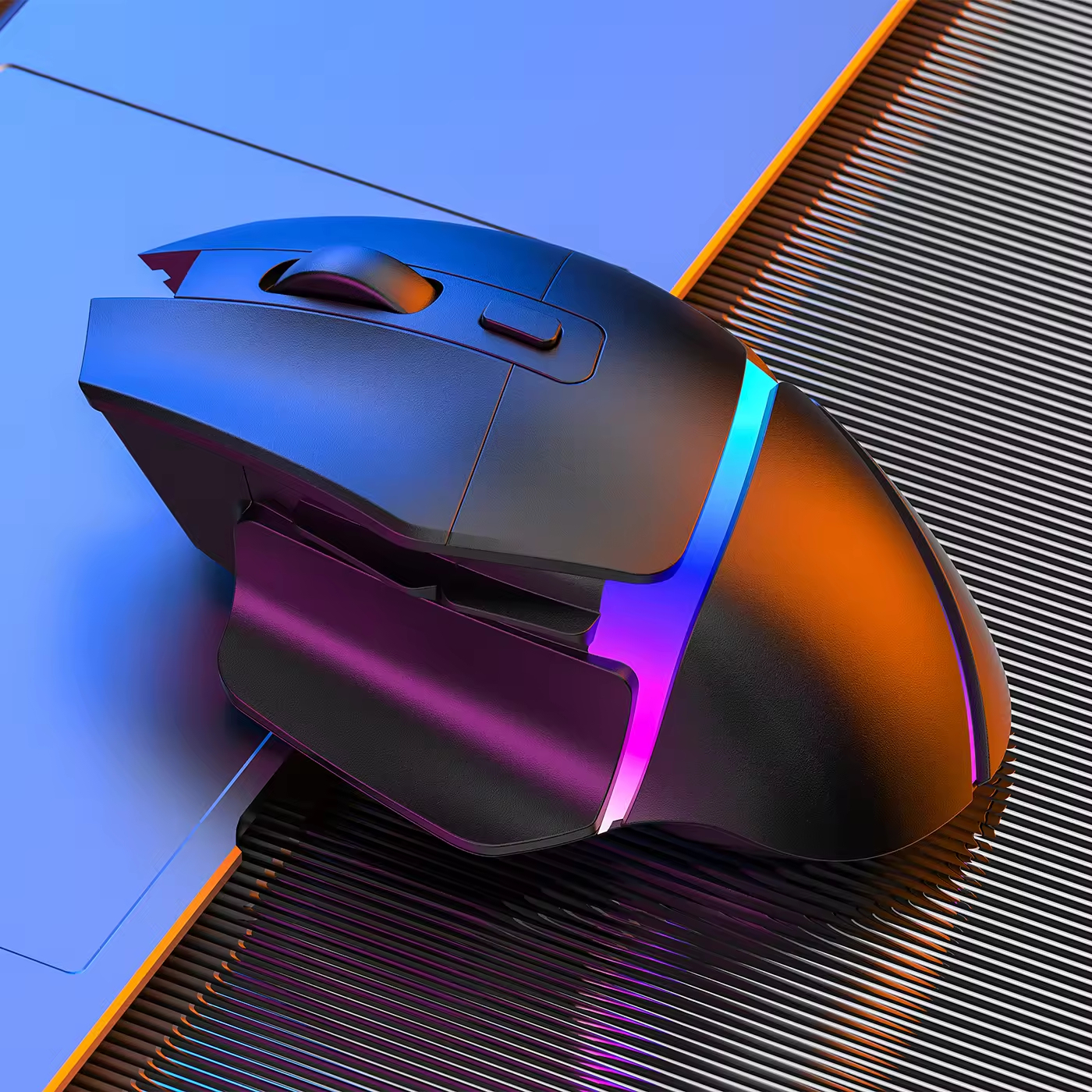 Bluetooth Dual Mode Ergonomic RGB Backlight 7200 DPI Optical Sensor Wireless Gaming Mouse