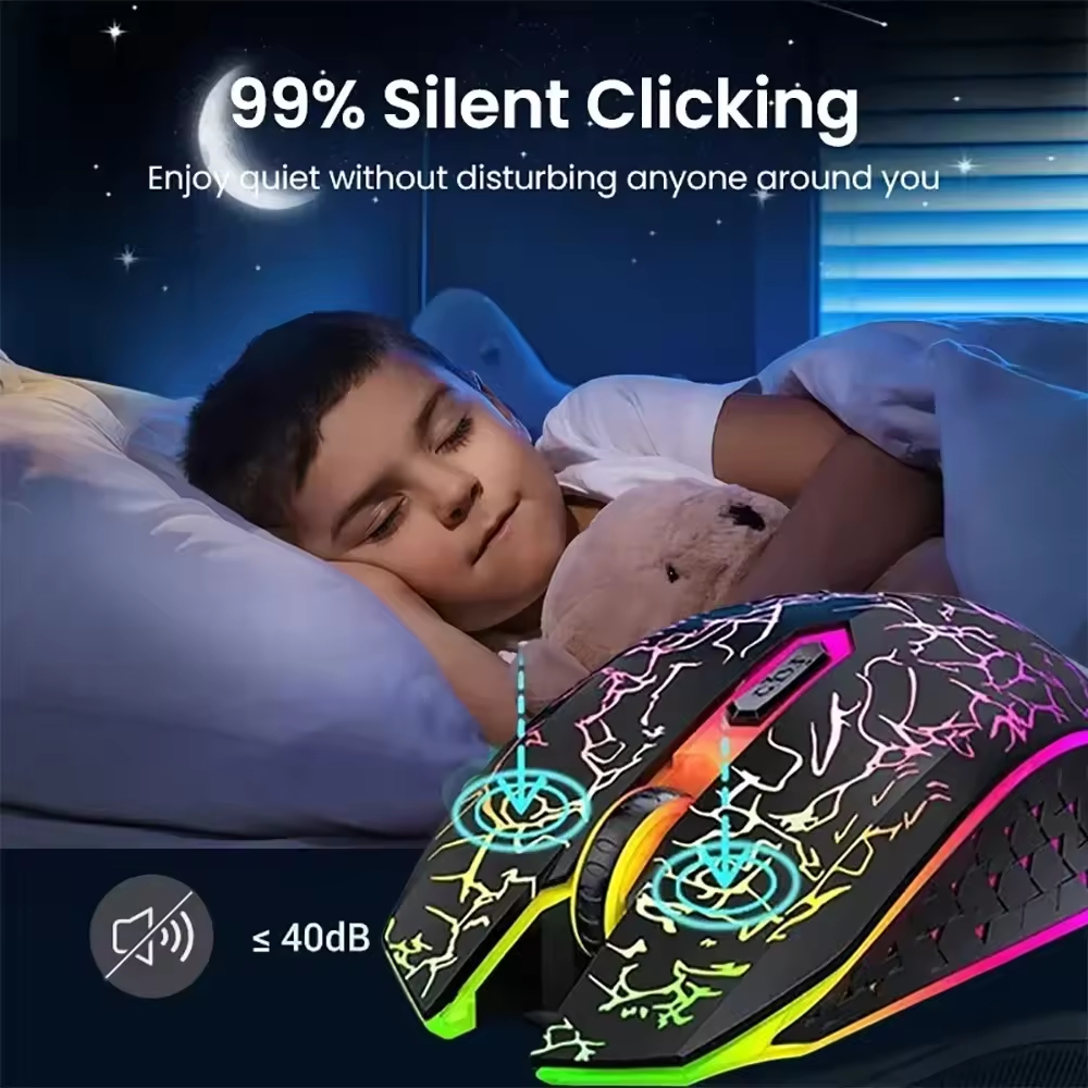 2.4G Rechargeable Bluetooth RGB Backlight Mechanical Wireless Gaming Mouse