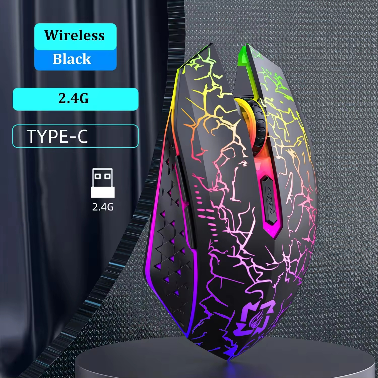 2.4G Rechargeable Bluetooth RGB Backlight Mechanical Wireless Gaming Mouse